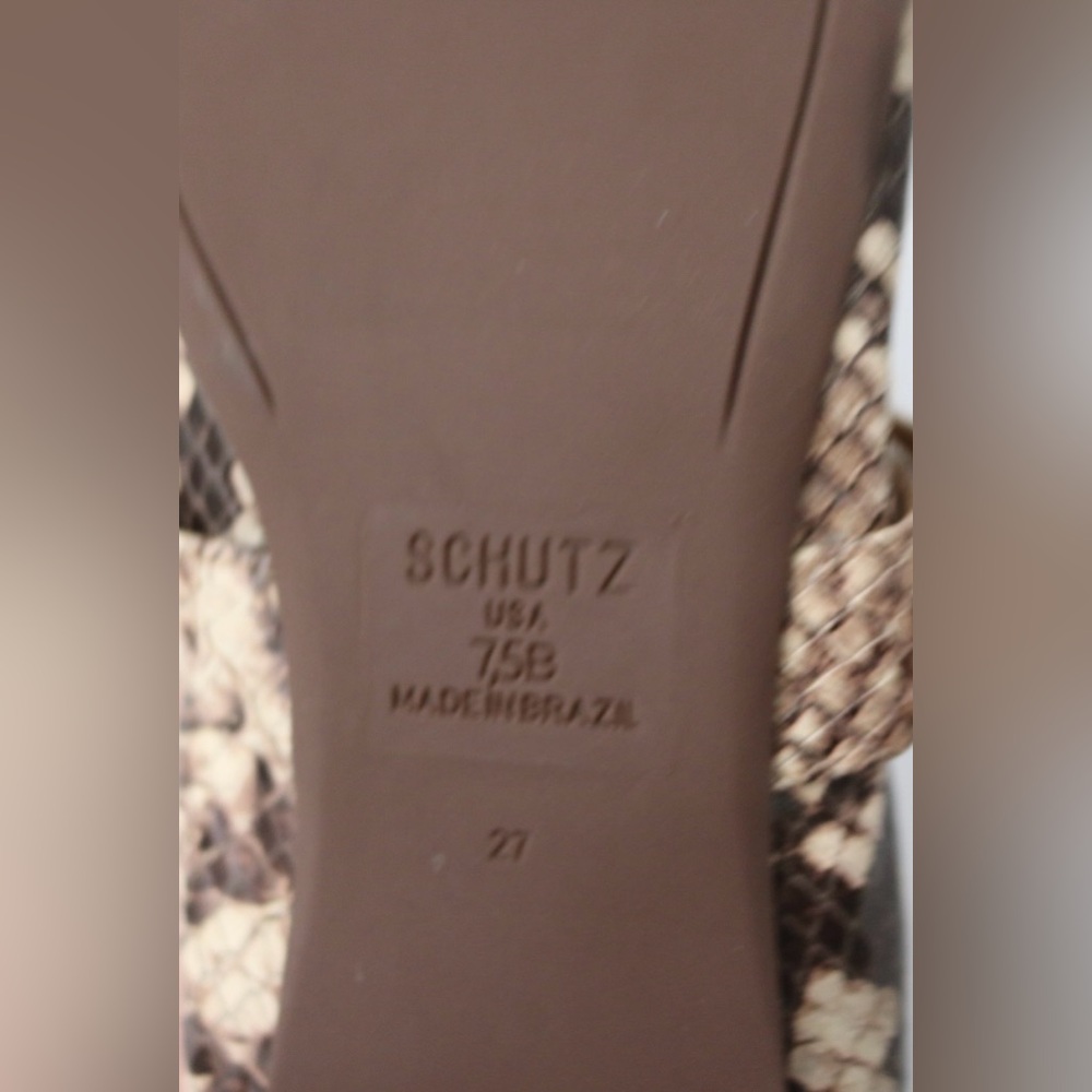 NWOT- Schutz- Calita Snake-Embossed Leather Flat- Size 7.5 - Picture 5 of 8